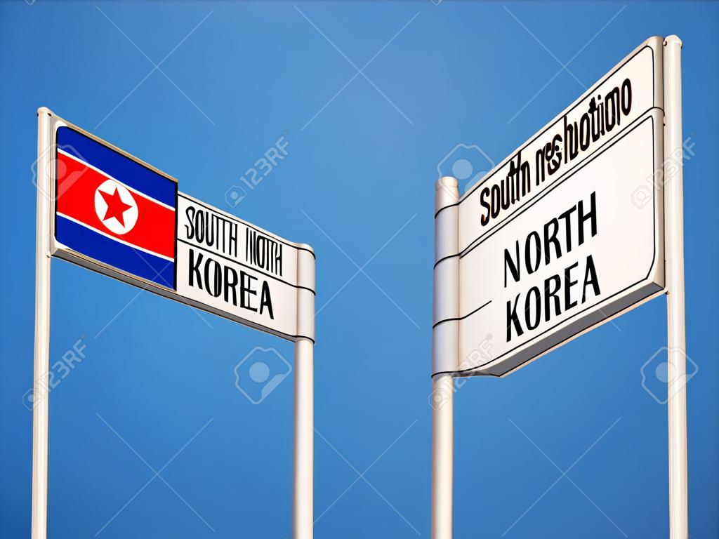 Corea del Sur Corea del Norte Alta Resolución Países sesión Concept