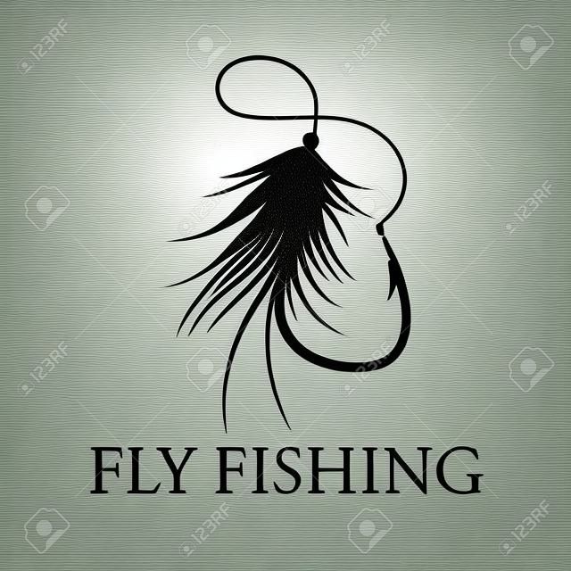 pesca con la mosca grafica, vettore