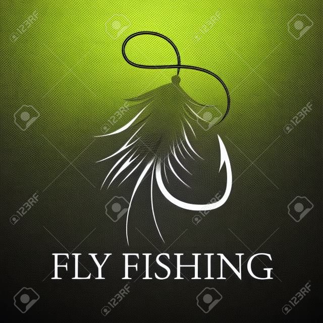 pesca con la mosca grafica, vettore