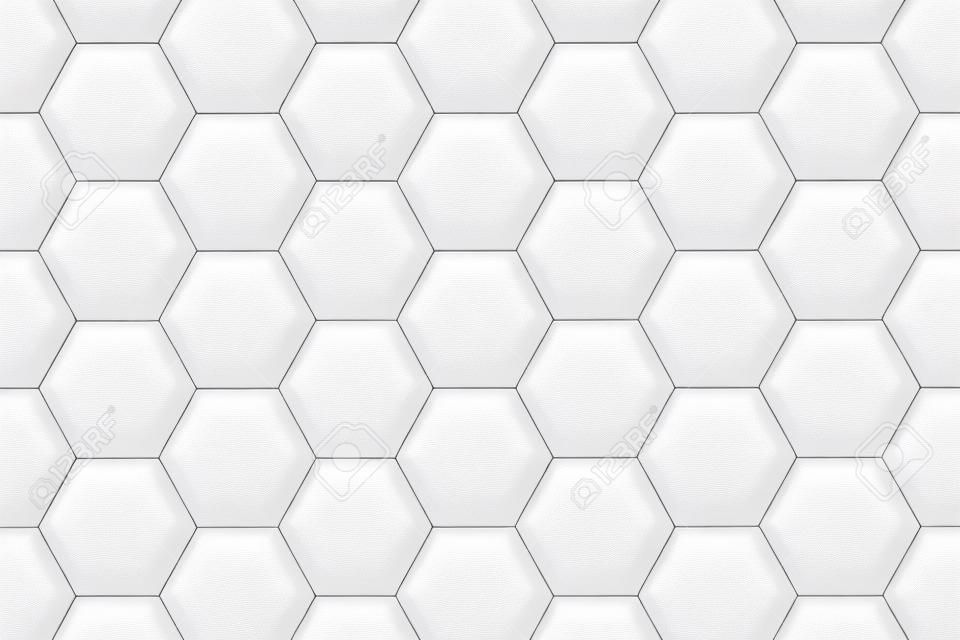 ミニマリストホワイト抽象的な背景。ハイテク3D六角形。科学技術三次元六角形ブロック光概念壁紙。テッククリアブランク微妙なテクスチャの背景