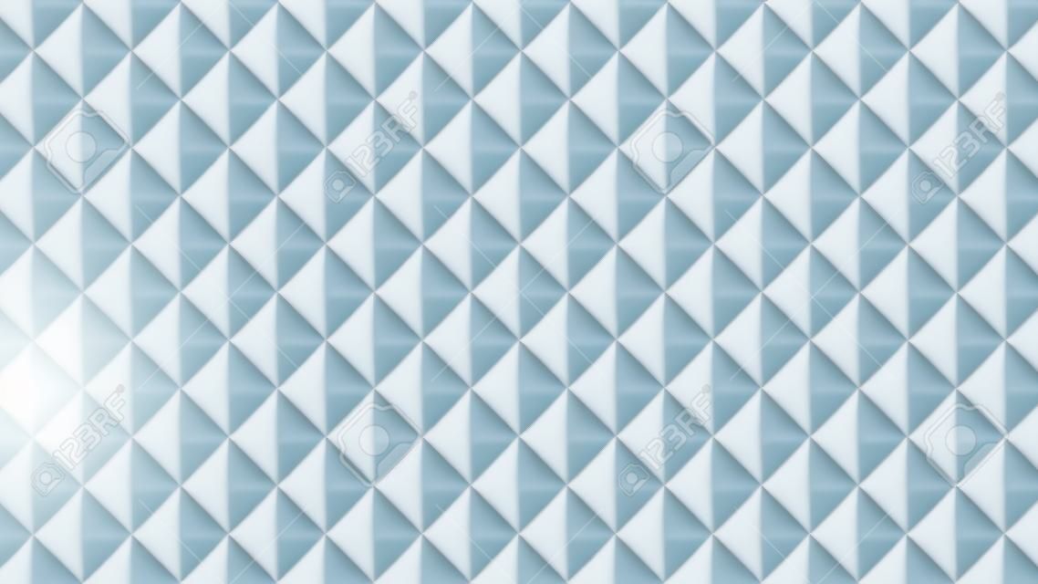 Renderowania 3D Romb Bloki Siatki Technologii Minimalistyczne Białe Tło Abstrakcyjne. Science Tech Conceptual Light Wide Wallpaper Jakość Ultra Definition. Trójwymiarowe przezroczyste, puste teksturowane tło
