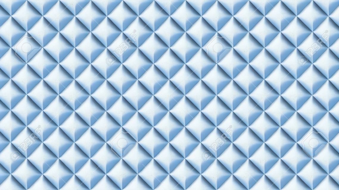 Render 3D Rhombus Blocks Grid Technology Minimalist White Abstract Background. Science Tech Conceptual Light Wide Wallpaper Ultra Definition Quality. Three Dimensional Clear Blank Textured Backdrop