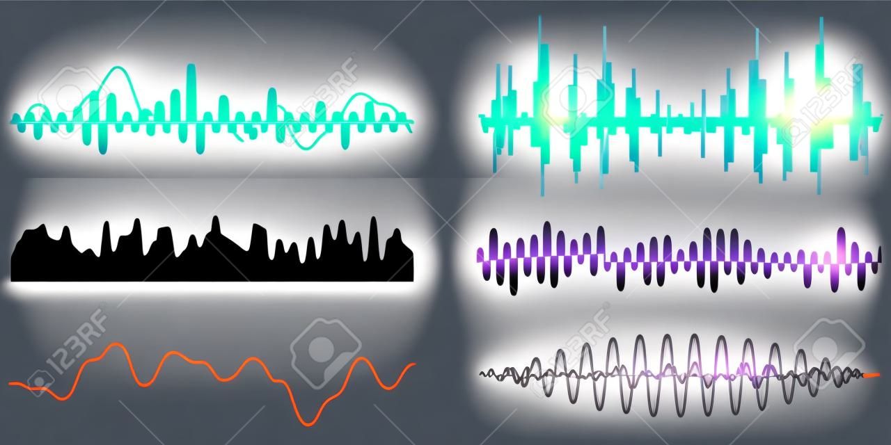 Ses Müzik Sound Wave, Vektör Seti