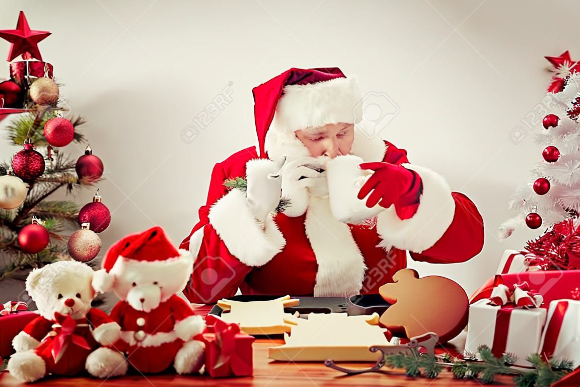 Santa Claus senior man. Christmas holiday concept