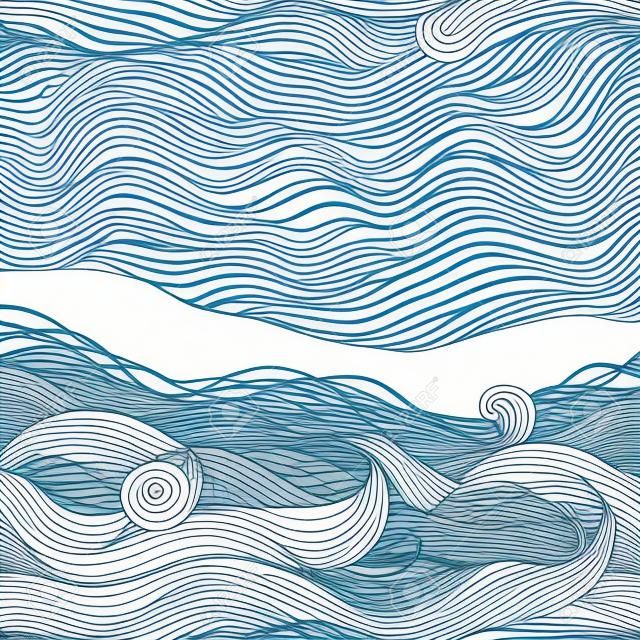 Abstract hand-drawn pattern, waves background
