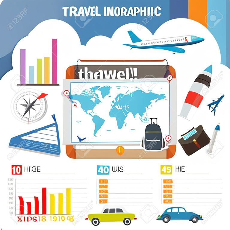 Utazás infographic felkészülés az utazást vektoros illusztráció