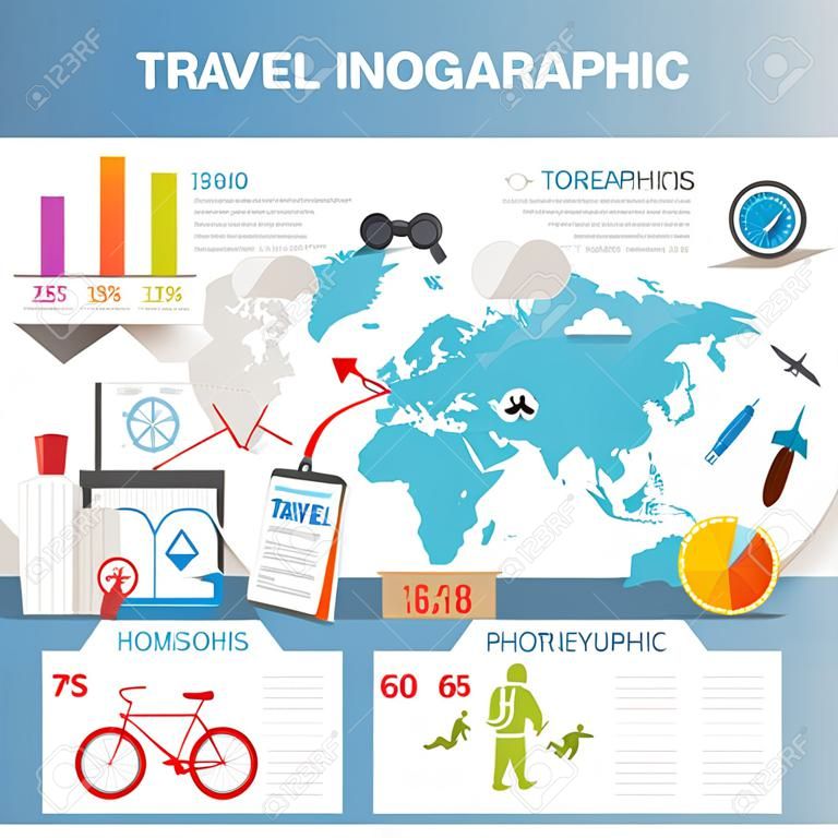 Podróż infografika przygotowanie do podróży ilustracji wektorowych