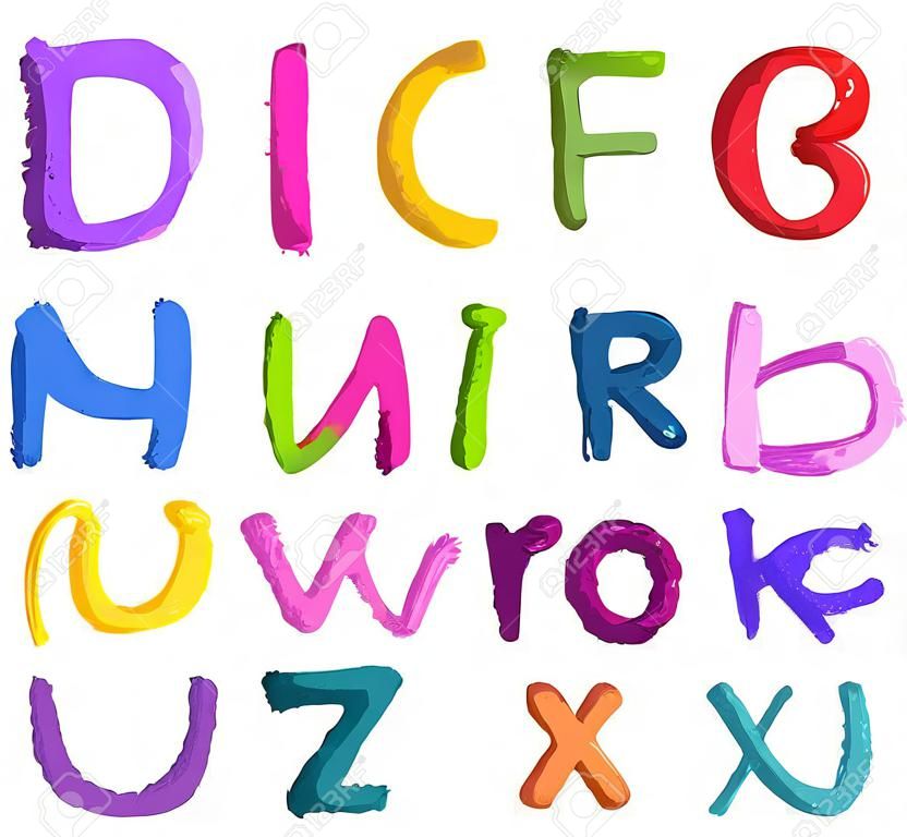 Colorful handgezeichnete kleine Vektor-Briefe