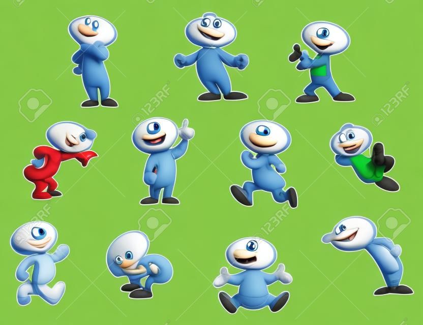Personaggio dei cartoni animati in varie pose