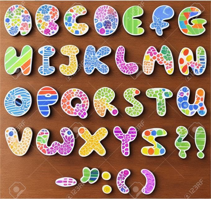 Alfabeto con dibujos colorido conjunto