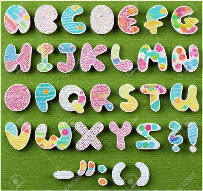 Alfabeto con dibujos colorido conjunto