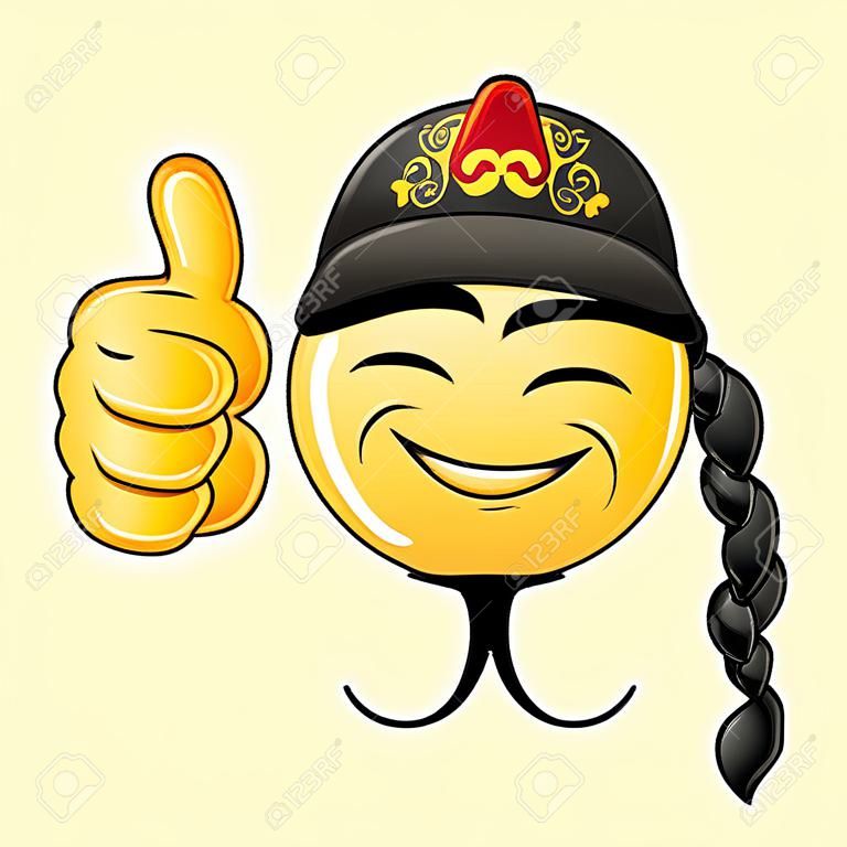 Chinese emoticon with thumb up