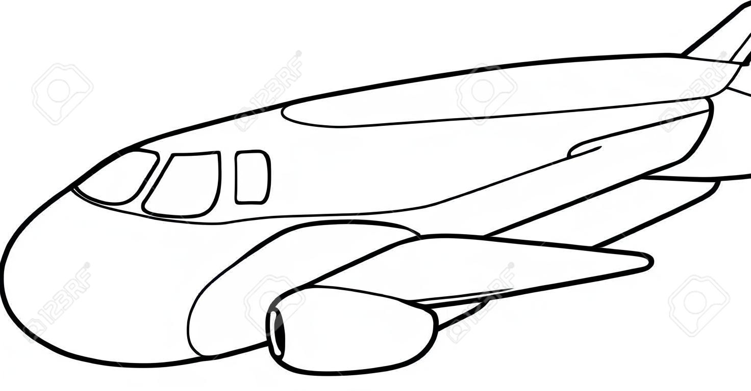 Outlined plane. illustration coloring page.