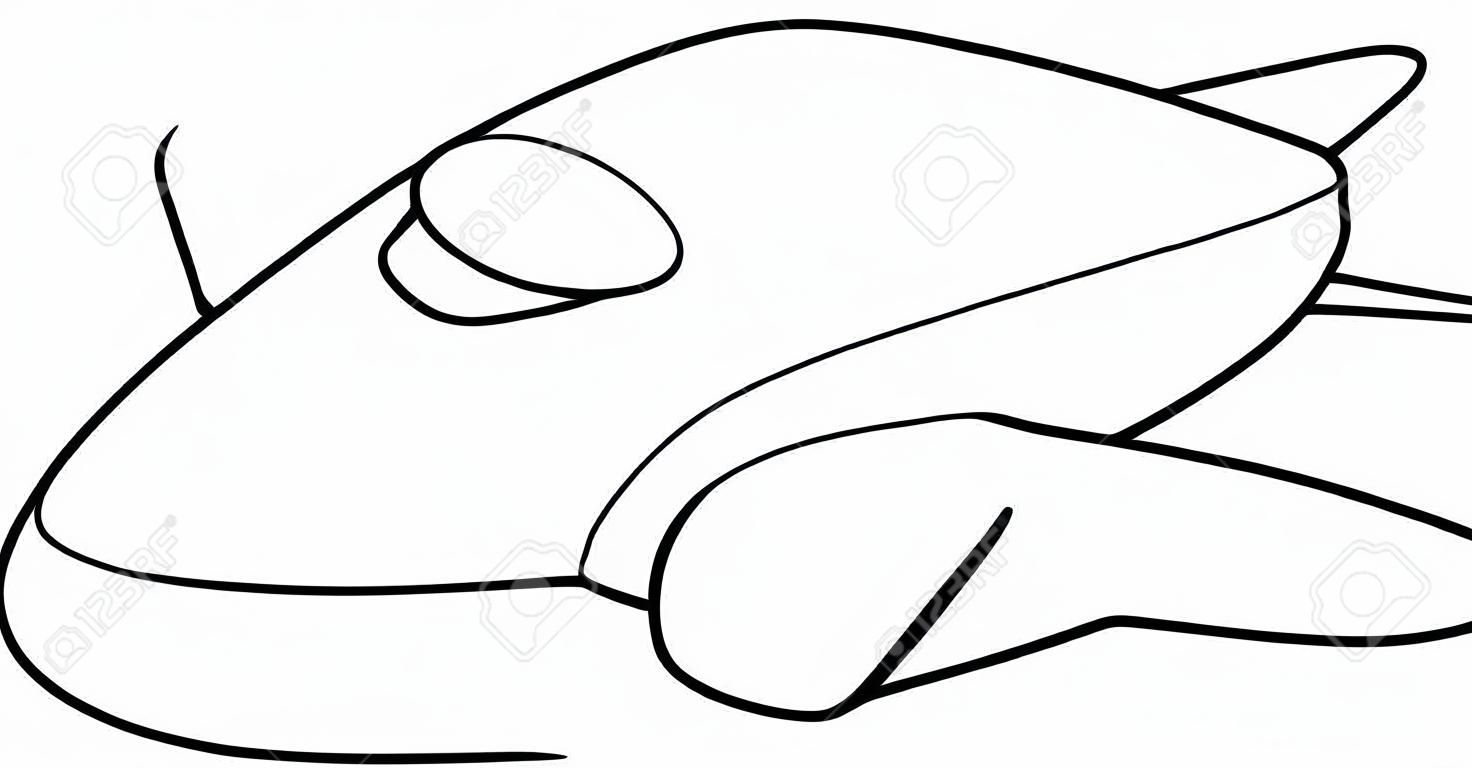 Outlined plane. illustration coloring page.