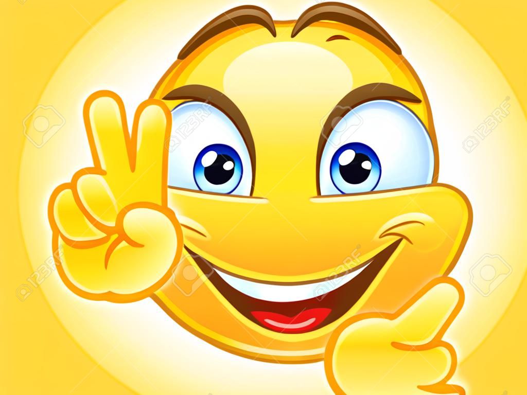 Happy emoji emoticon pointing upwards having an idea