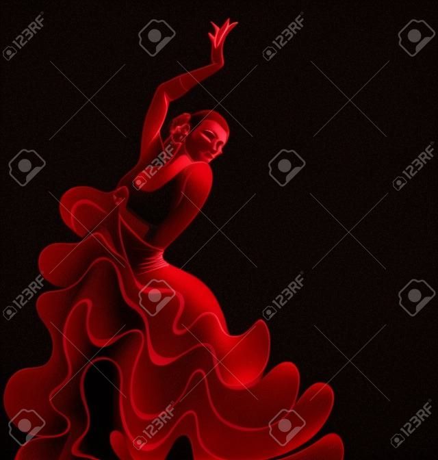 Silhouette Stilized du flamenco espagnol danseur femmes