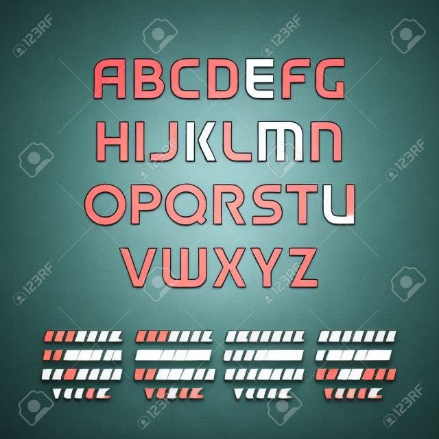 Sport uppercase alphabet. Futuristic technology font. Modern monogram template. Minimalistic vector design typeface. Logo template set. The first letter of the title.