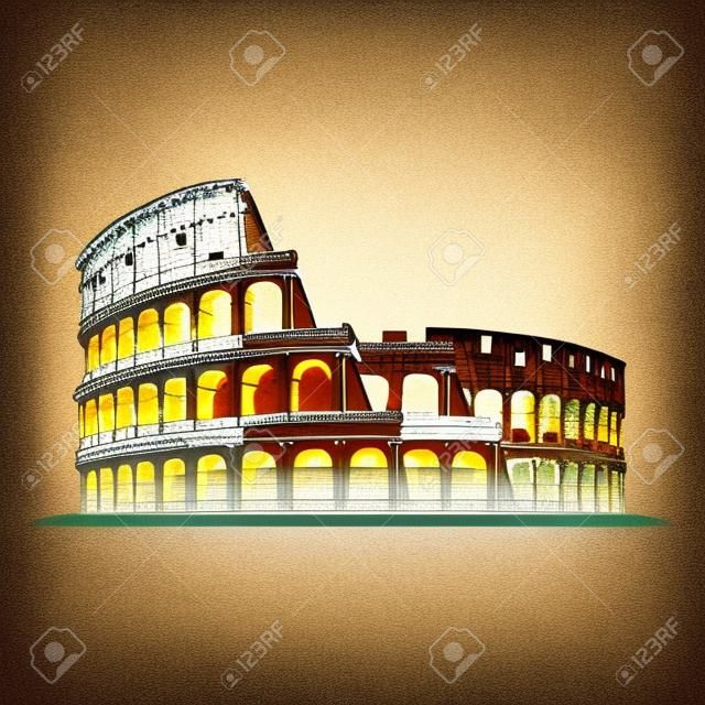 Kolosseum oder Kolosseum von Rom. Italienisches antikes Amphitheater. flache vektorillustration