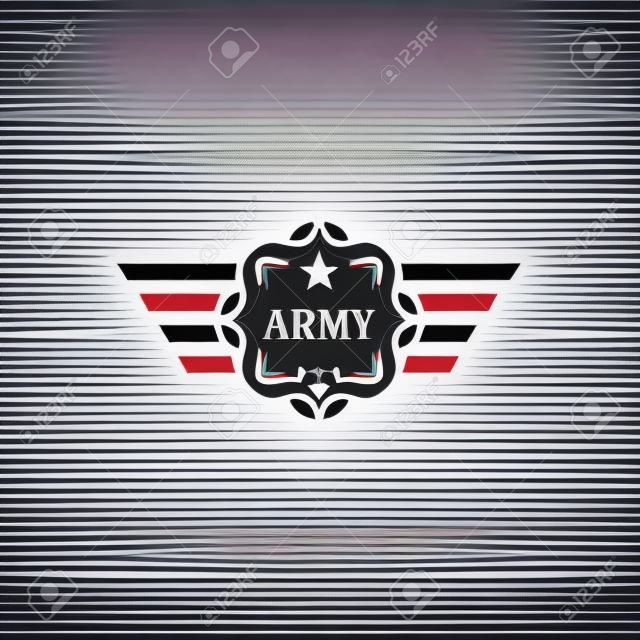 creative army wing logo design, vector