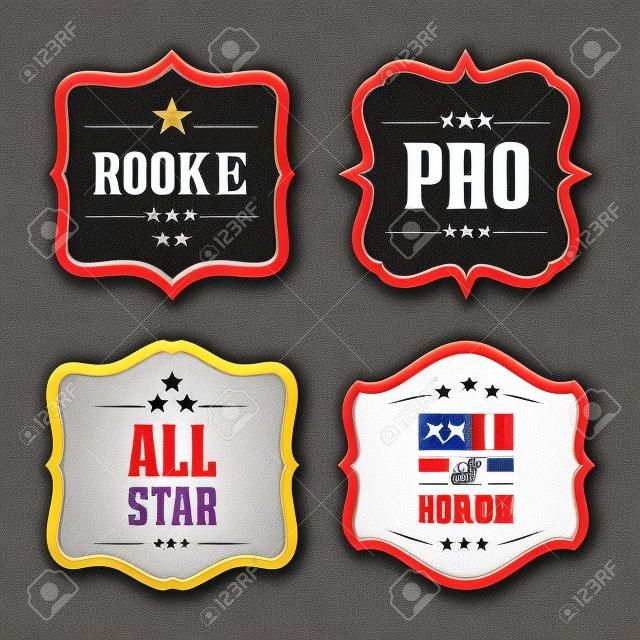 rookie, pro, all star, hall of famer badge