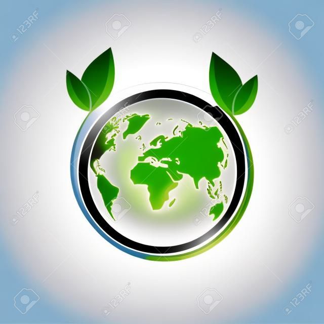 Logo de la ecología. Símbolo del mundo ecológico, icono. Concepto ecológico para el logo de la empresa. Vector
