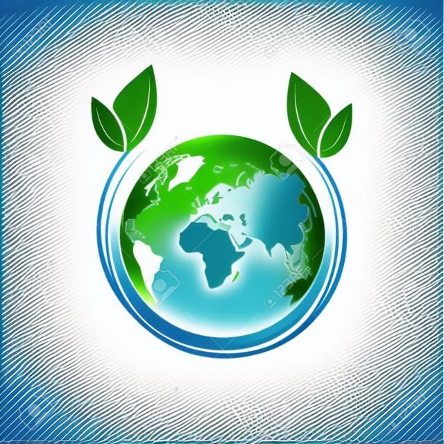 生态标志生态世界符号图标公司标志矢量生态友好概念