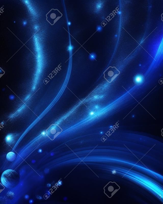 Galassia astratta sfondo blu scuro.