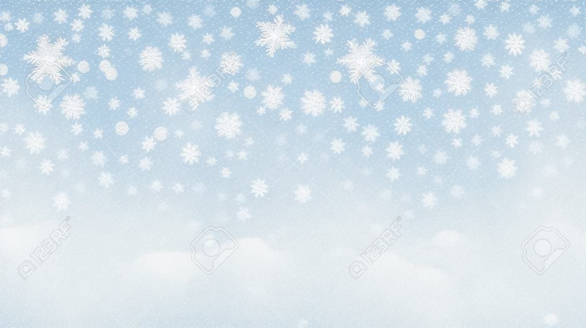 Weihnachtsschneeflocken-Hintergrundillustration ai generativ
