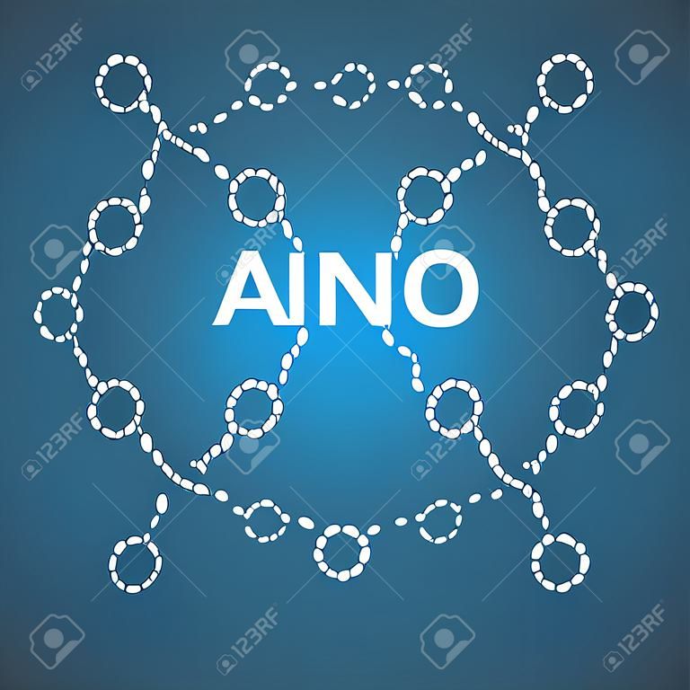 Logo di molecola di DNA dei prodotti nanotecnologici. Per la medicina, la biomedicina, chimica, fisica, ingegneria biomedica, biofisica, biochimica