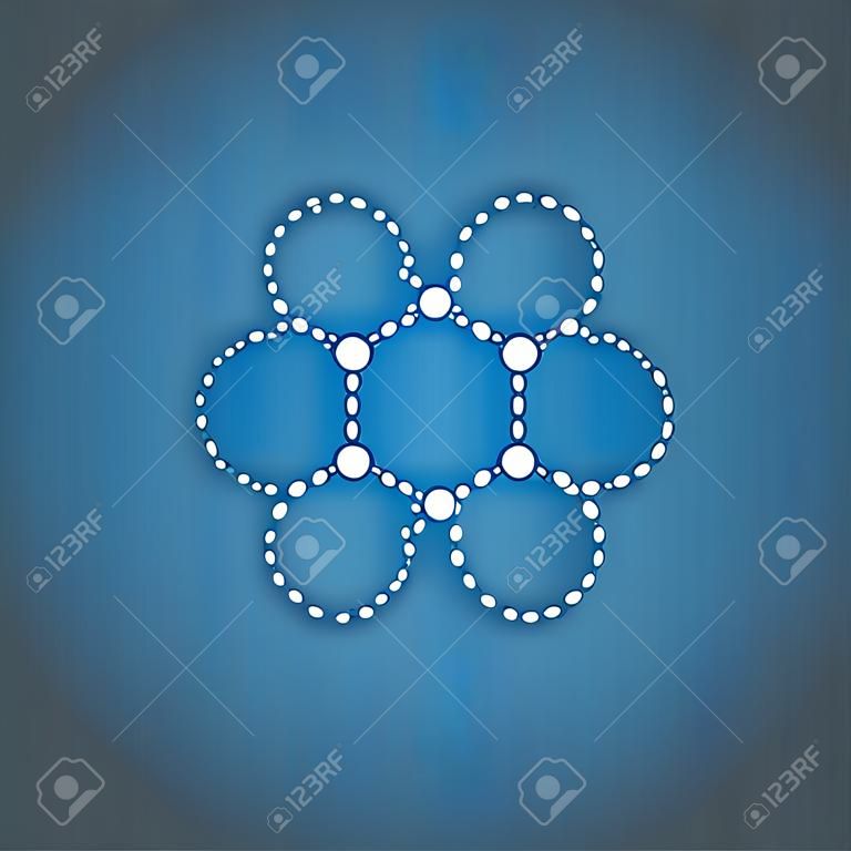Logo di molecola di DNA dei prodotti nanotecnologici. Per la medicina, la biomedicina, chimica, fisica, ingegneria biomedica, biofisica, biochimica