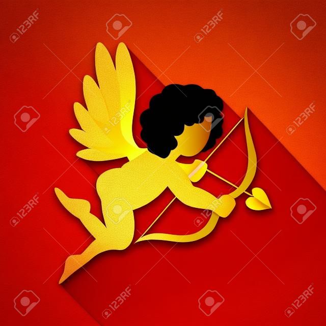 Amur or Cupid icon, flat style