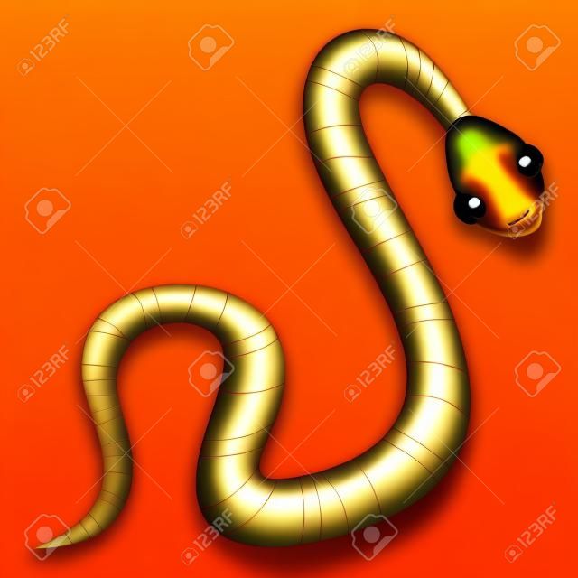 Icône rayé de serpent orange isolé