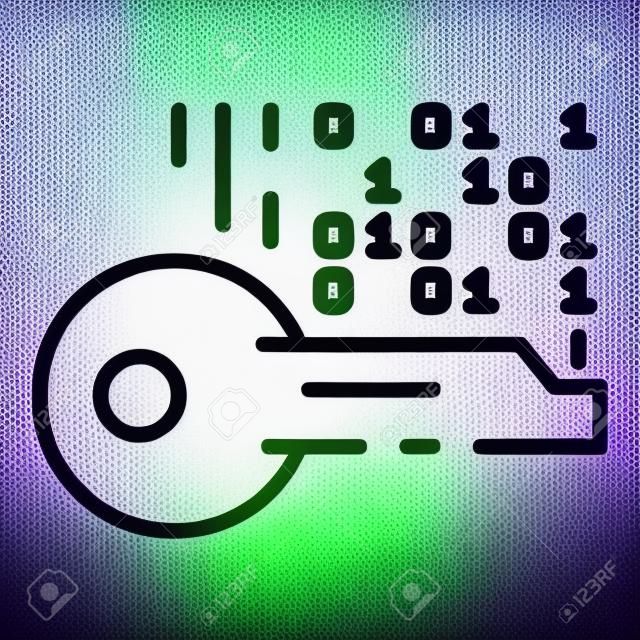 Seleção de ícone de chave de criptografia. Seleção de esboço de ícone de vetor de chave de criptografia para web design isolado no fundo branco