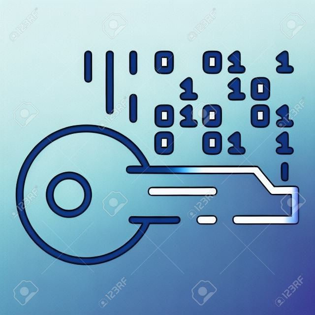 Seleção de ícone de chave de criptografia. Seleção de esboço de ícone de vetor de chave de criptografia para web design isolado no fundo branco