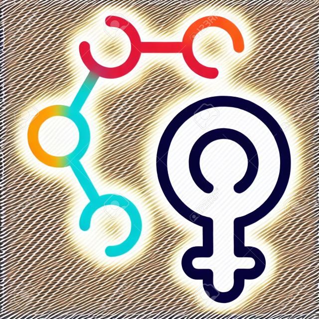 Woman hormones icon, outline style
