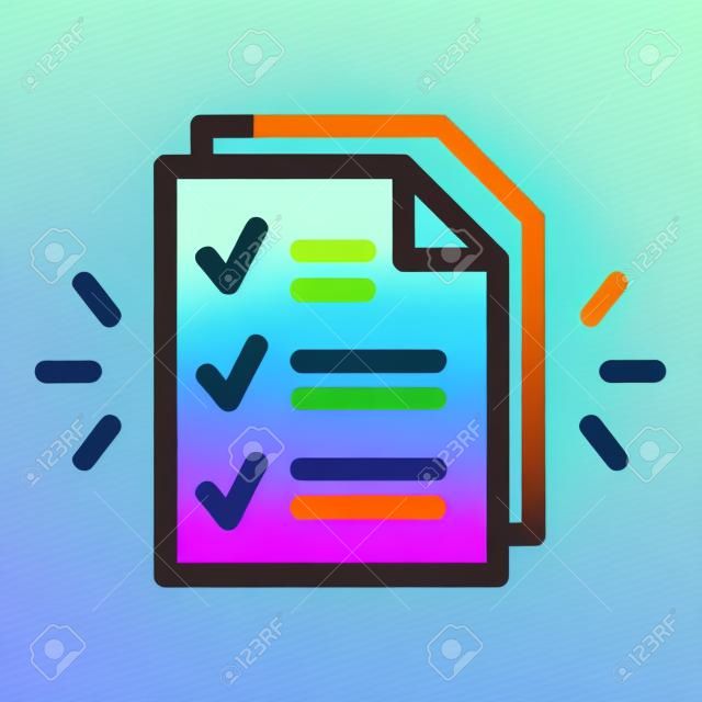 Assignment paper icon, outline style