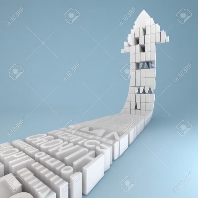Business growth arrow, 3d render, white background