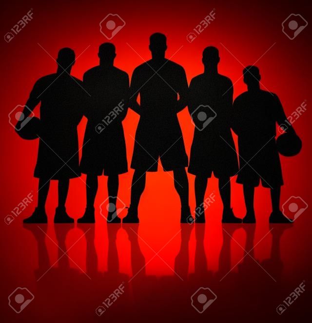 Basketbol takımı siluet