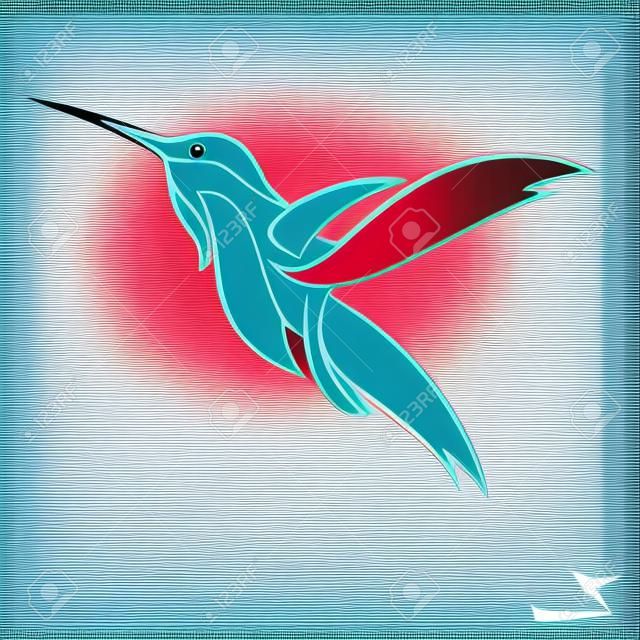 Vecteur d'image d'un colibri sur fond blanc