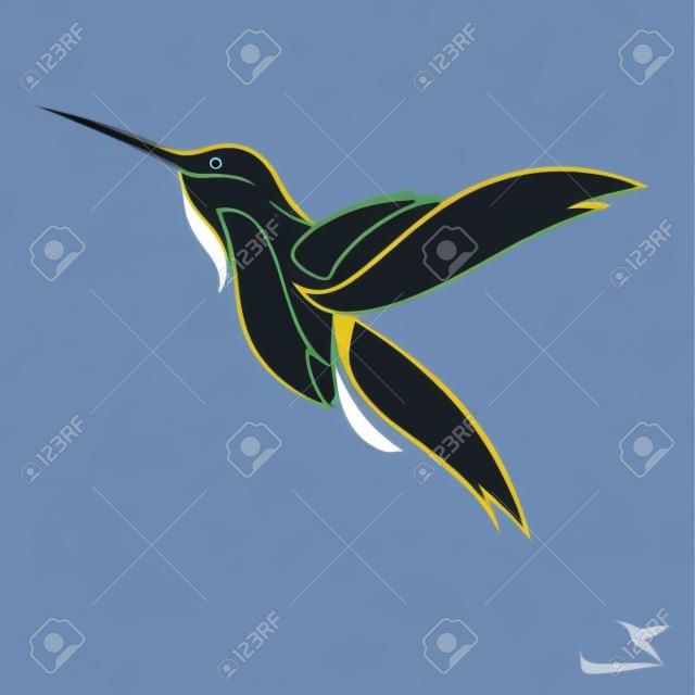 Векторное изображение колибри на белом фоне