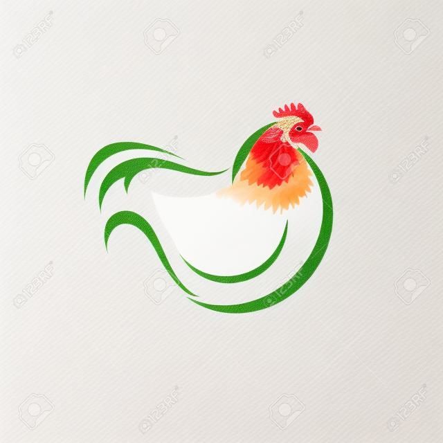 image d'une poule sur fond blanc