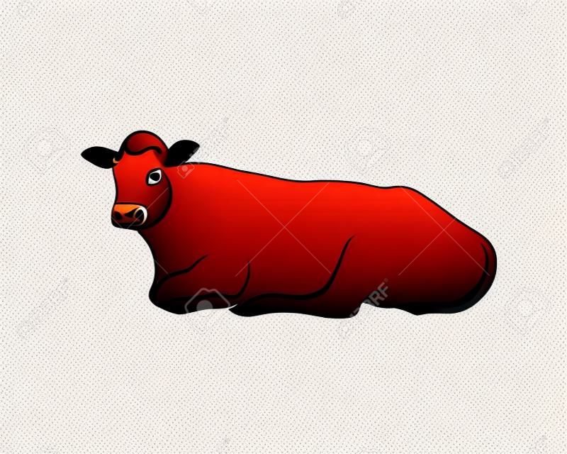 Vector afbeelding van koe op een witte achtergrond.
