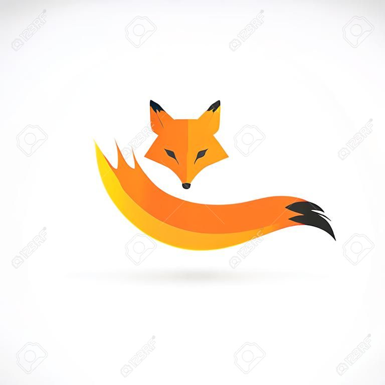 在白色背景上的狐狸設計的形象