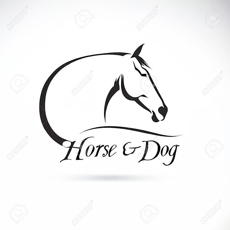 image of horse and dog on white background