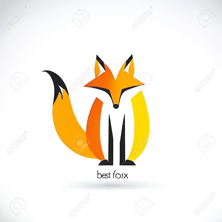 在白色背景上的狐狸設計的矢量圖像，矢量狐狸為您的設計。動物標誌。