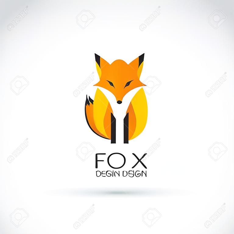 在白色背景上的狐狸設計的矢量圖像，矢量狐狸為您的設計。動物標誌。