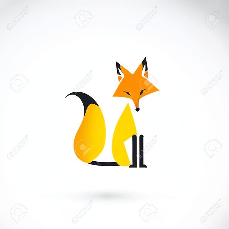 Векторное изображение конструкции лиса на белом фоне, векторные лисицы для вашего дизайна. Animal Logo.