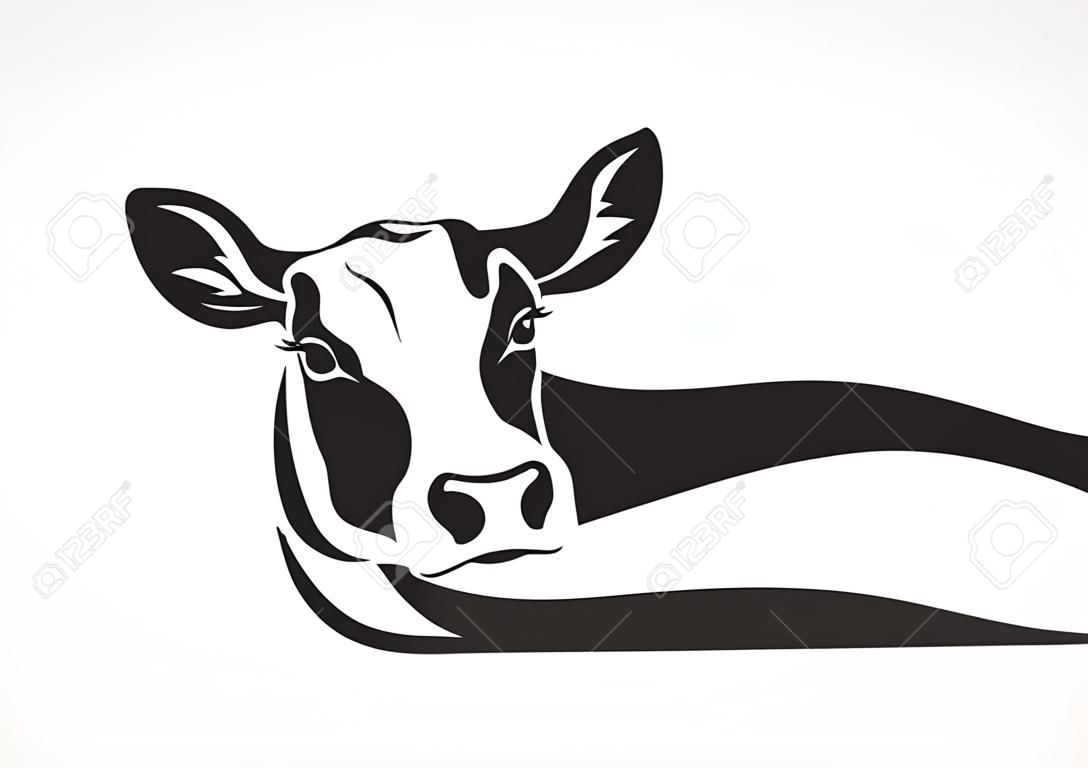 Vector de diseño de cabeza de vaca sobre fondo blanco, animal de granja, ilustración vectorial. Fácil ilustración vectorial editable en capas.