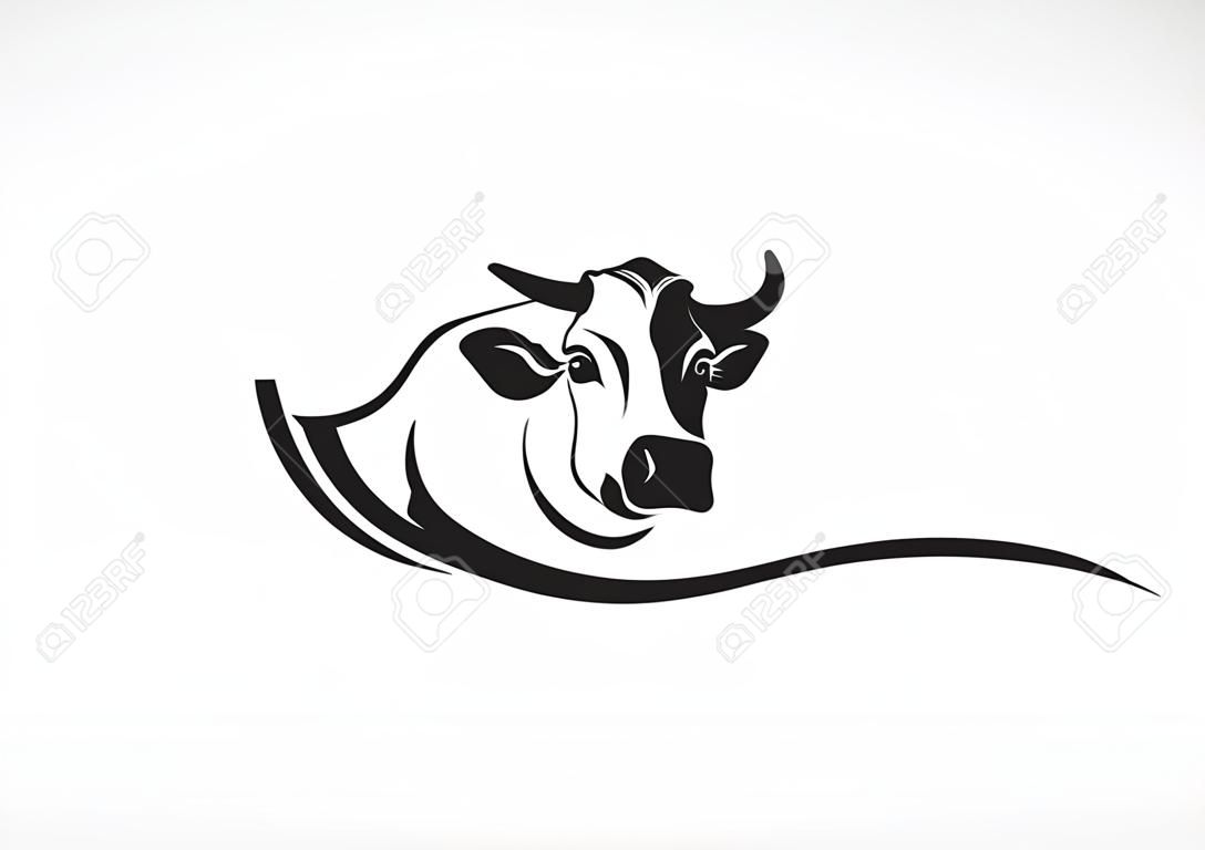 Вектор дизайна головы коровы на белом фоне, сельскохозяйственных животных, векторные иллюстрации. Легко редактируемые многослойные векторные иллюстрации.