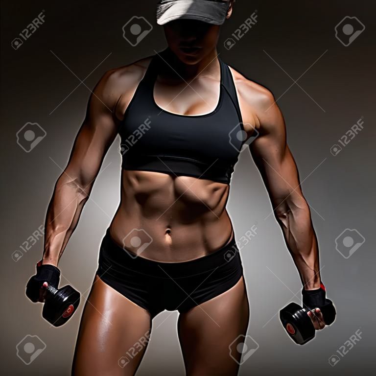 Atractiva Mujer De Fitness, Cuerpo Femenino Entrenado, Retrato